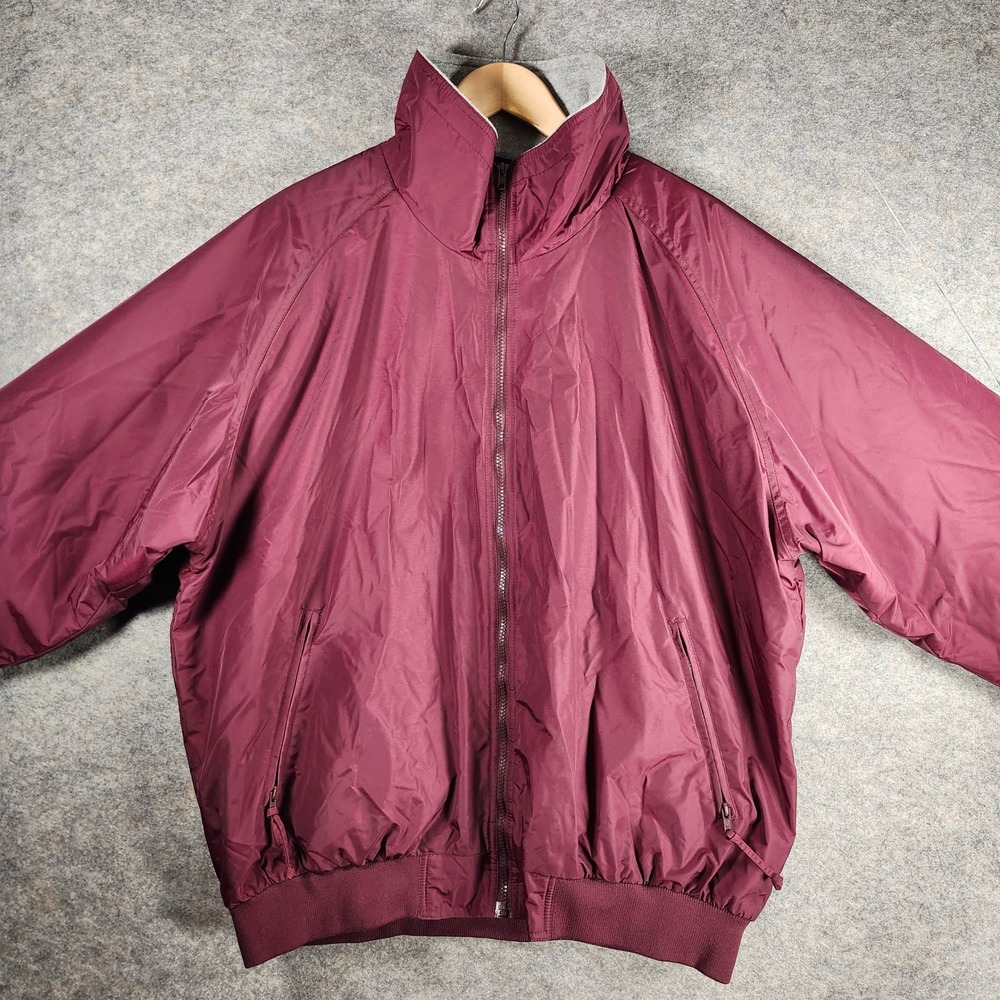 Tri Mountain Men's Burgundy‎ Fleece Lined Bomber Jacket 2XL Windbreaker Baseball